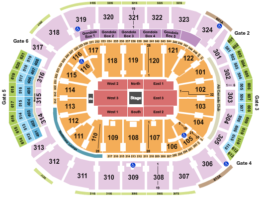Scotiabank Arena Seating Chart: Center Stage East/West
