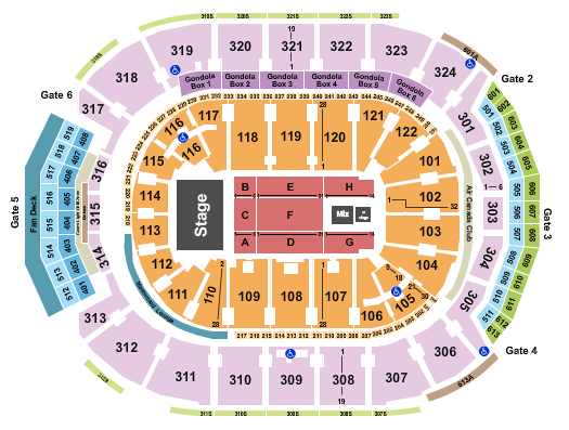 Scotiabank Arena Seating Chart: Endstage with B Stage
