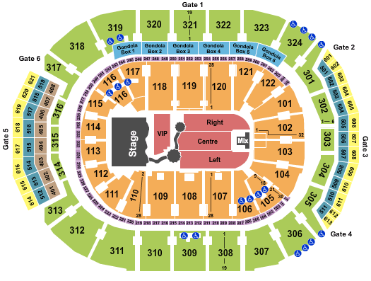 Air Canada Centre Seating Chart Concert