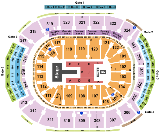 Scotiabank Arena Seating Chart: J Balvin 1