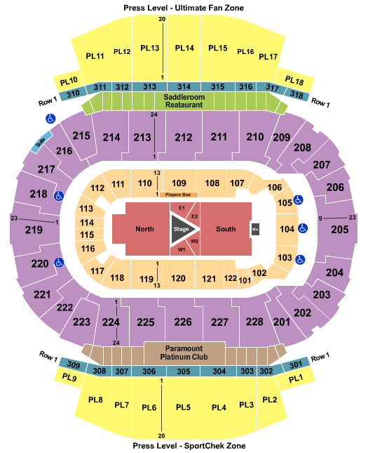 Scotiabank Saddledome Seating Chart: Center Stage 1