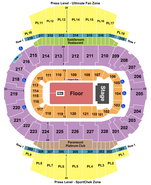 Scotiabank Saddledome Seating Chart: End Stage 3