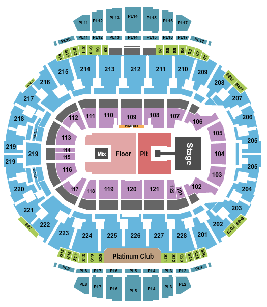 Scotiabank Saddledome Seating Chart: Endstage Flr/Pit with Catwalk