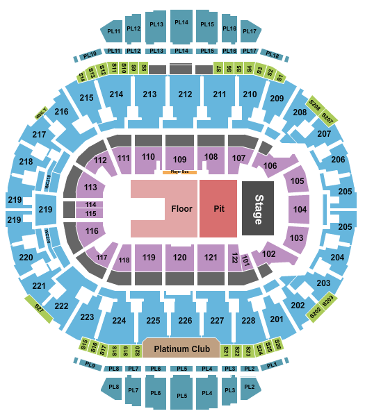 Scotiabank Saddledome Seating Chart: Endstage Flr/Pit