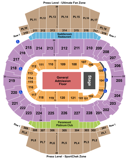 Scotiabank Saddledome Seating Chart: Endstage GA Flr