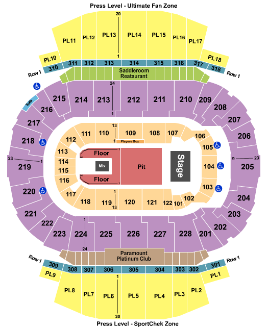 Scotiabank Saddledome Seating Chart: Endstage GA Pit