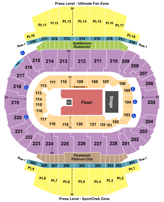 Scotiabank Saddledome Seating Chart: Endstage Reserved