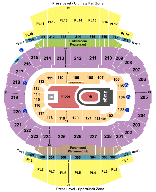 Scotiabank Saddledome Seating Chart: Kane Brown