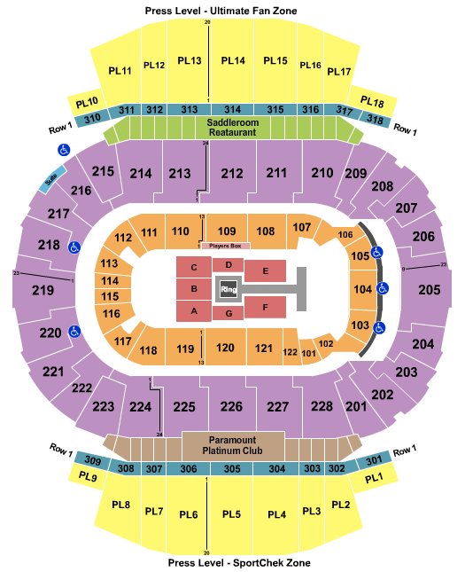 Scotiabank Saddledome Seating Chart: WWE 2
