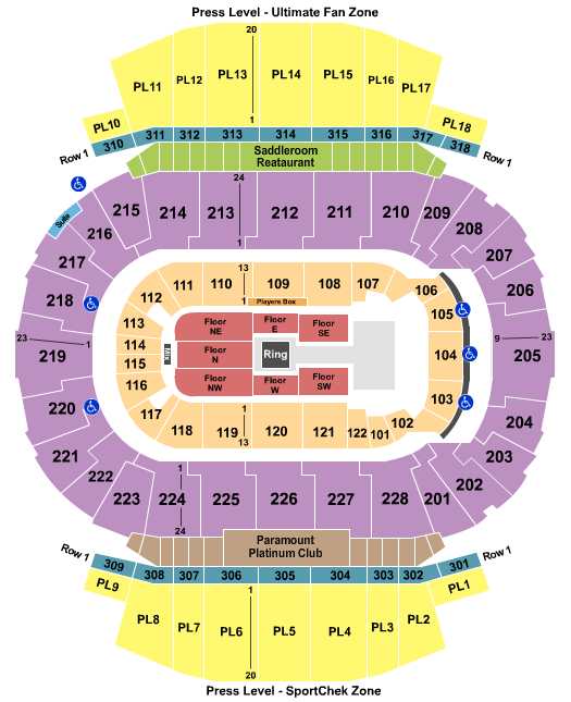 Scotiabank Saddledome Seating Chart: Wrestling