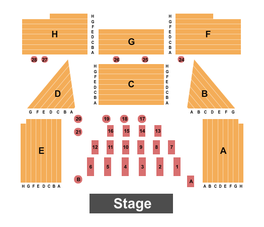 Scottish Rite Masonic Center - Tampa Seating Chart: Endstage Tables 3