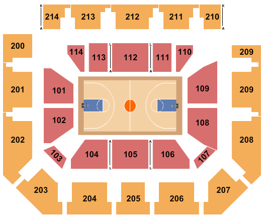 Screaming Eagles Arena Seating Chart: Basketball