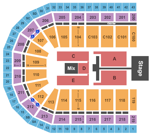 NOW Arena Seating Chart