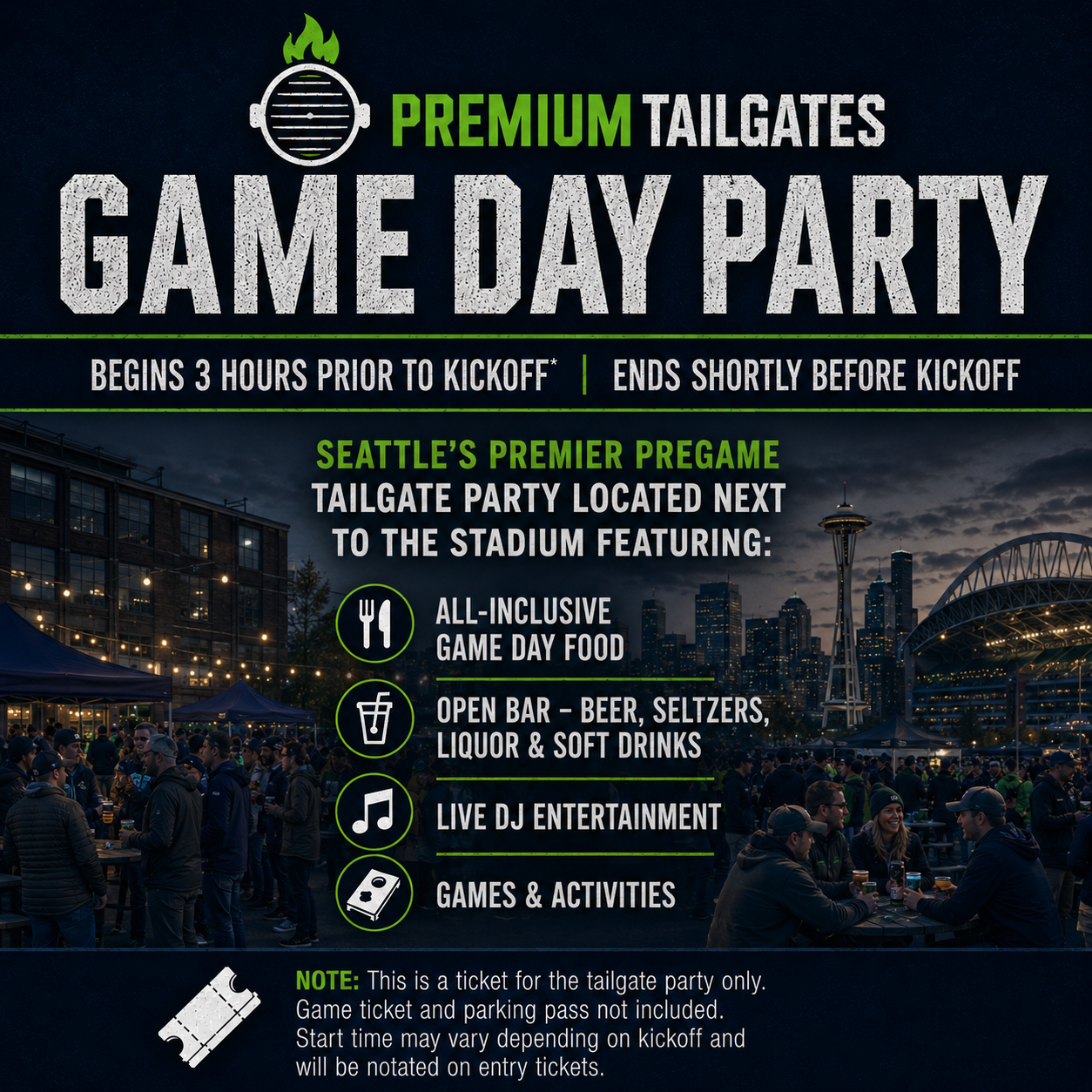 Premium Tailgate Tent - Seattle Seating Chart: Premium Tailgate