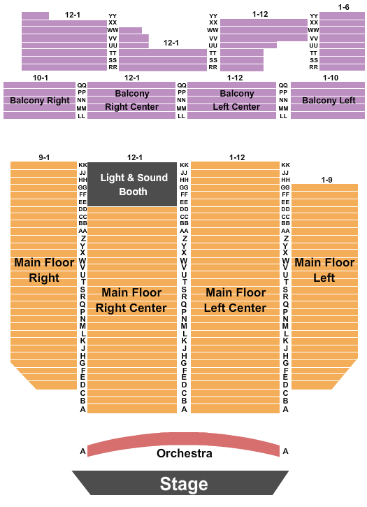 Secrest Auditorium Seating Chart: Endstage