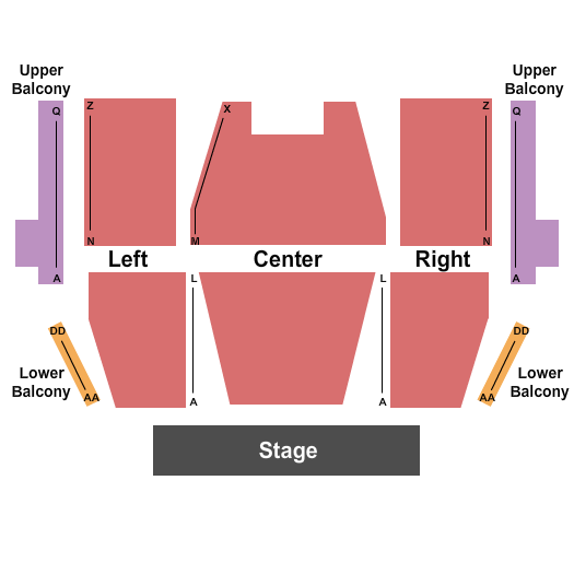 Sedona Performing Arts Center Seating Chart: End Stage