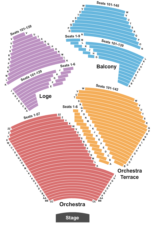 Segerstrom Center For The Arts - Segerstrom Hall Seating Chart: End Stage