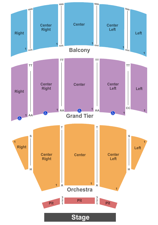 Selena Auditorium Seating Chart: End Stage
