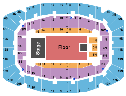 Selland Arena at Fresno Convention Center Map