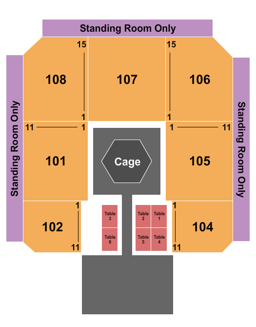 Seneca Niagara Events Center At Seneca Niagara Resort & Casino Seating Chart: LFA