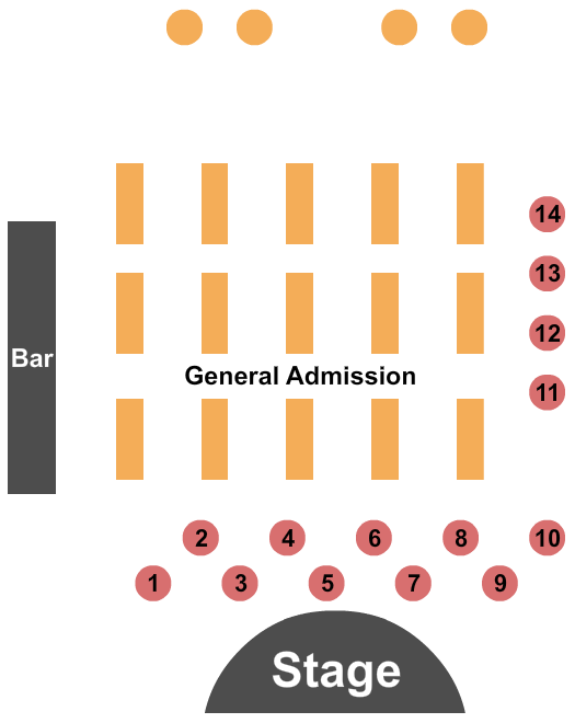 Seven Feathers Hotel & Casino Seating Chart: Endstage Table/GA