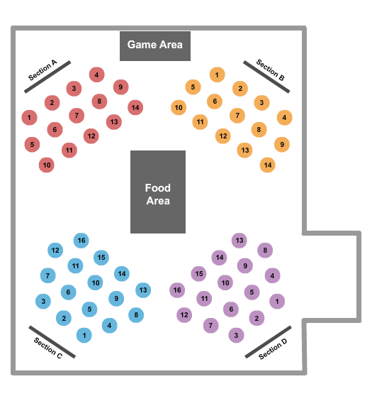 Seven Feathers Hotel & Casino Seating Chart: Endstage Tables 3