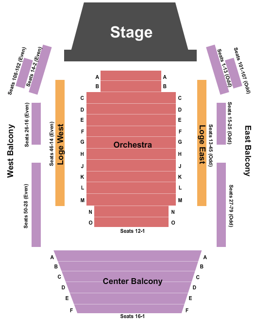 Shalin Liu Performance Center Seating Chart: End Stage