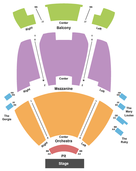 Sharon L. Morse Performing Arts Center Seating Chart: End Stage