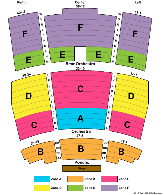 Sharp AQUOS Theatre - Universal Studios Orlando Seating Map