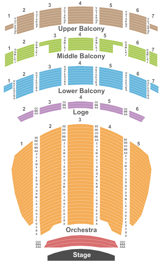 Sheas Performing Arts Center Seating Chart: Endstage - Pit