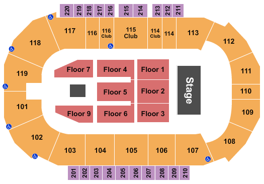 Showare Center Seating Chart: Endstage 4