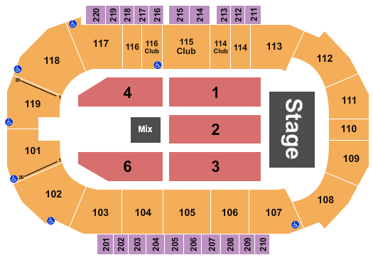 Showare Center Seating Chart: Endstage 7