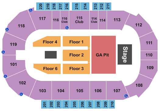 Showare Center Seating Chart: Endstage GA Pit 2