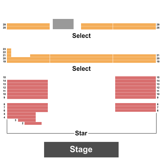 Shooting Star Casino Hotel & Event Center Seating Chart: End Stage 2
