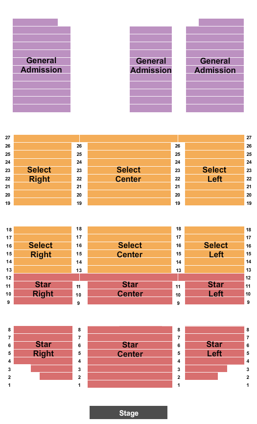 Stars Tickets Seating Chart
