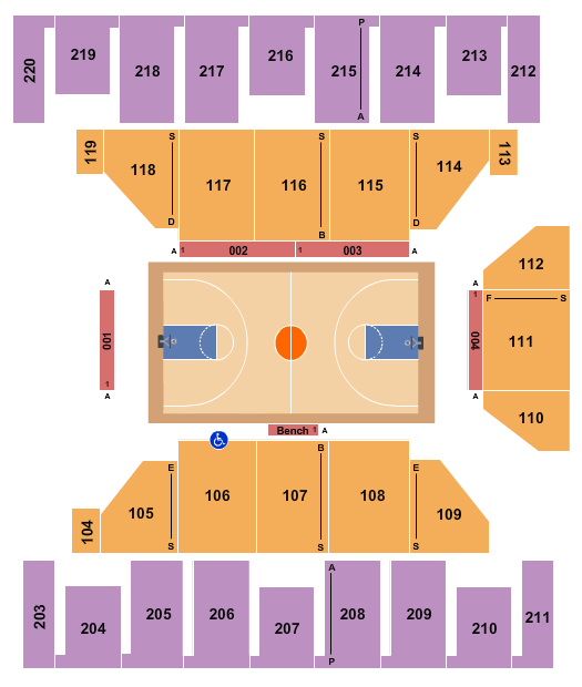 Show Me Center Seating Chart: Basketball