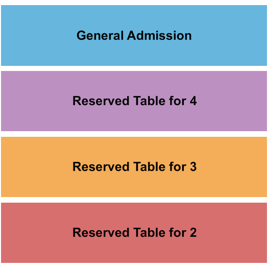 Showdown Saloon Seating Chart: GA/Tables 2/3/4