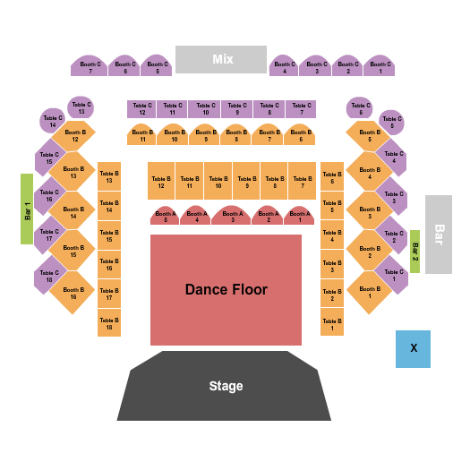 Showroom at South Point Hotel And Casino Seating Chart: Endstage Dance Floor