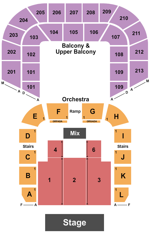 Shreveport Municipal Memorial Auditorium Seating Chart: Endstage 6