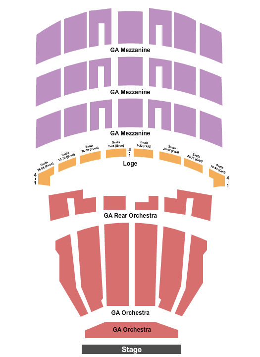 Shrine Auditorium - Los Angeles Seating Chart: GA By Level