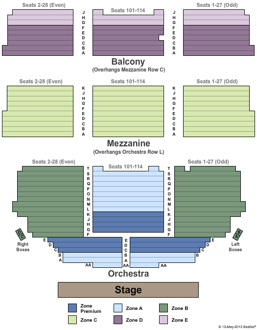 Shubert Theatre - NY Seating Chart