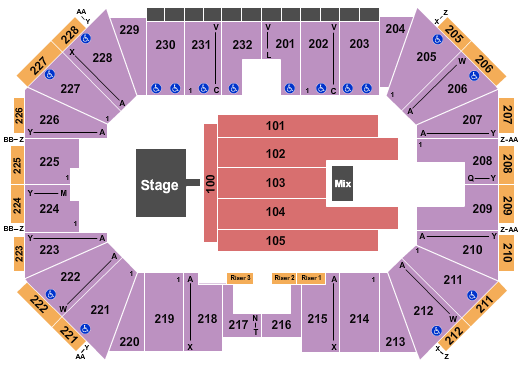 Silver Spurs Arena Seating Chart: Endstage 2