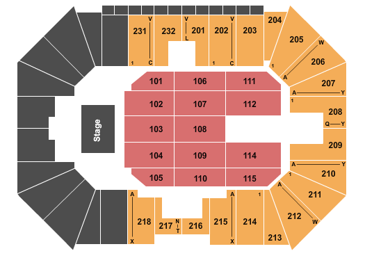 Silver Spurs Arena Seating Chart: Endstage 3