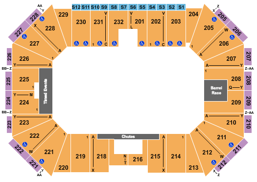 Silver Spurs Arena Seating Chart: Open Floor