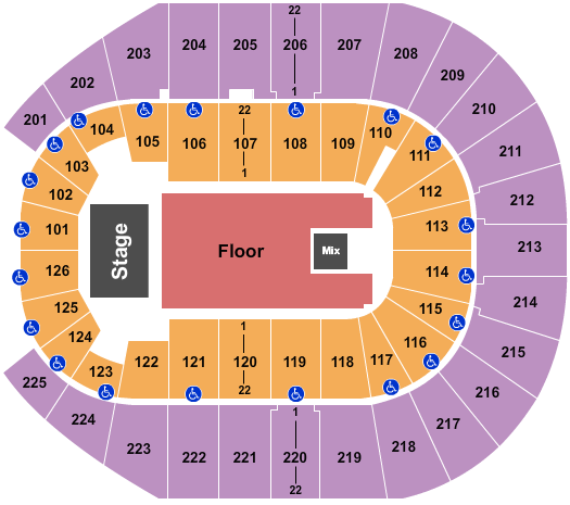 Simmons Bank Arena Seating Chart: Endstage 3