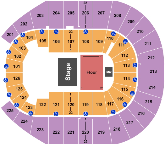 Simmons Bank Arena Seating Chart: Halfhouse 2