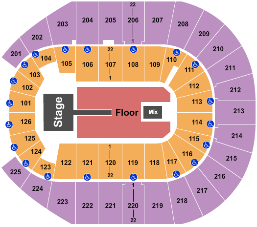 Simmons Bank Arena Map