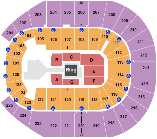 Simmons Bank Arena Seating Chart: WWE