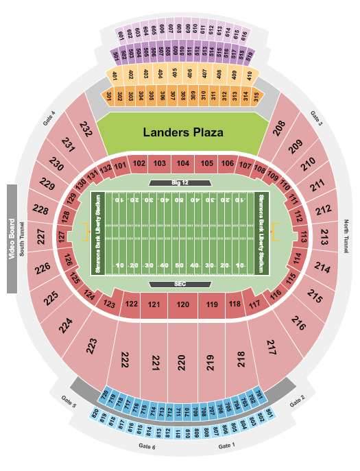 Simmons Bank Liberty Stadium Seating Chart: Liberty Bowl