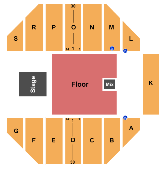 Sioux Falls Arena Seating Chart: Endstage GA Floor 2